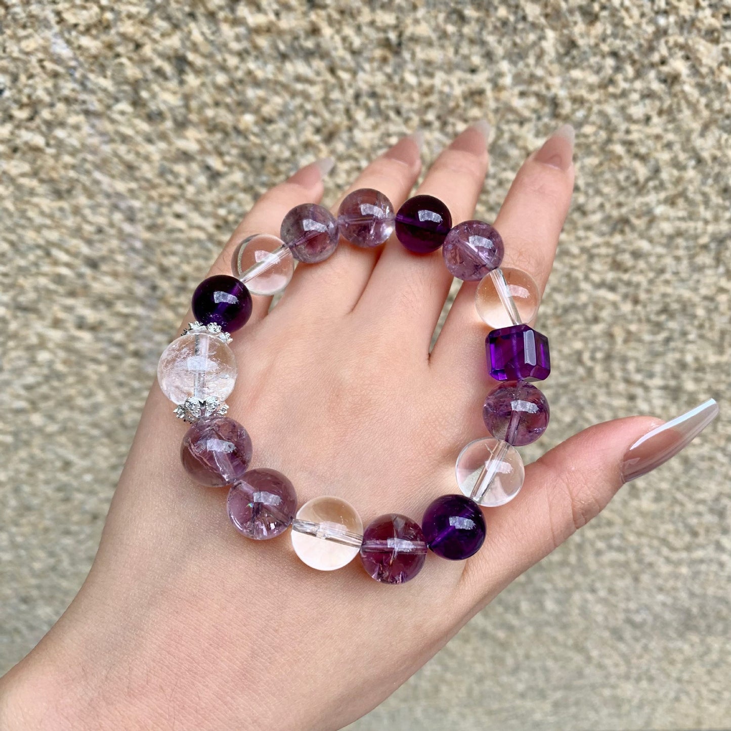 Purple Crystal Bracelet | Nine Purple Fire Luck & Energy