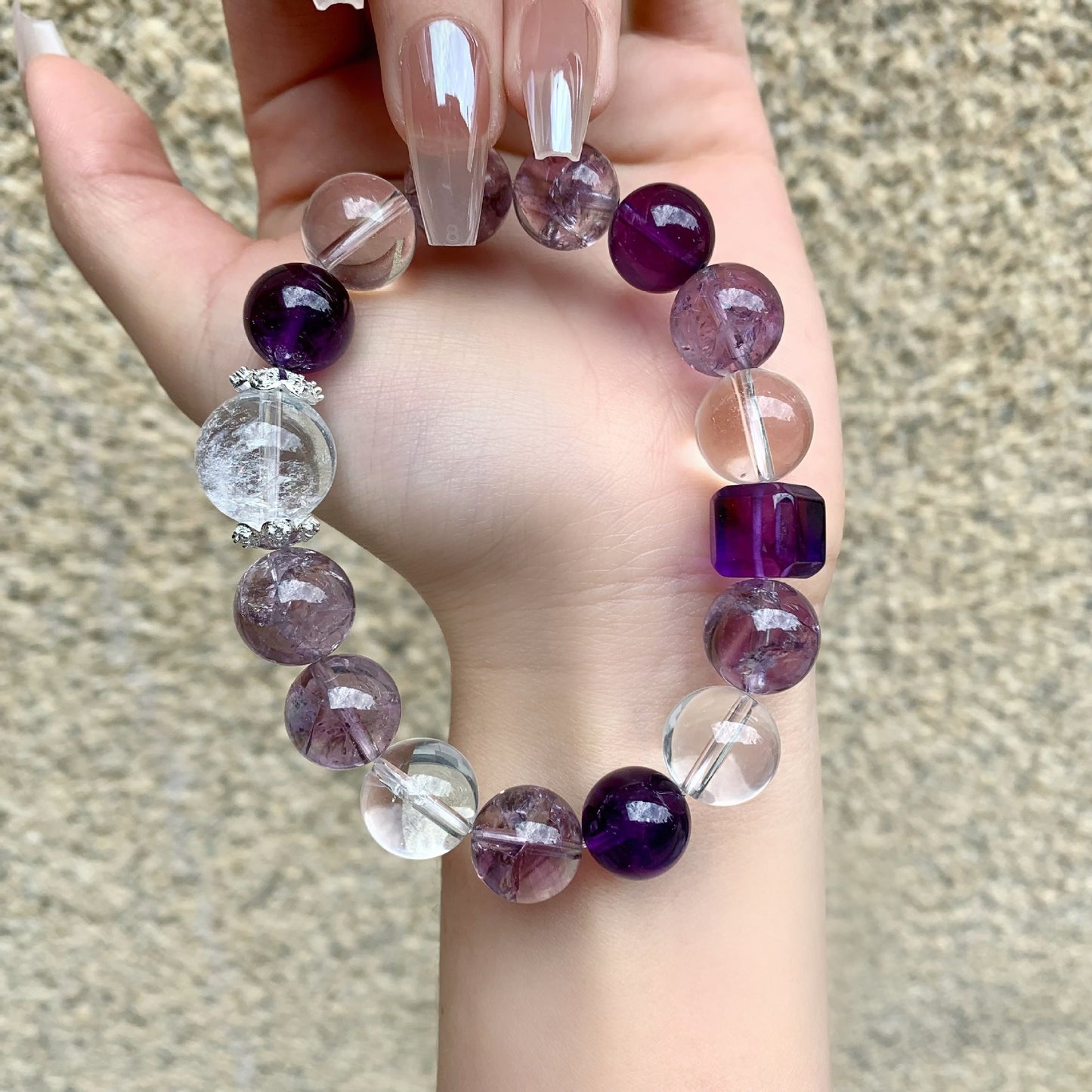 Purple Crystal Bracelet | Nine Purple Fire Luck & Energy